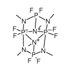 1,1,3,3,5,5,7,7,-Octafluoro-2,4,6,8,9,10-hexamethyl-2,6,9,10-tetraaza-4,8-diazonia-1λ5,5λ5-diphospha-3λ6,7λ6-diphosphato-penta-cyclo[5.1.1.1.3,5.03,8.04,7]decan Structure