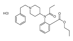 propyl 2-[[1-(2-phenylethyl)piperidin-4-yl]-propanoylamino]benzoate,hydrochloride Structure