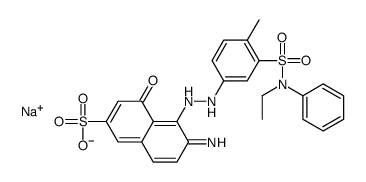 6-氨基-5-[[3-[(乙苯氨基)磺酰]-4-甲苯基]偶氮]-4-羟基-2-萘磺酸钠结构式