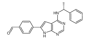 4-[4-((R)-1-phenyl-ethylamino)-7H-pyrrolo[2,3-d]-pyrimidin-6-yl]-benzaldehyde Structure