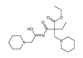 ethyl 2-[(2-piperidin-1-ylacetyl)carbamoyl]-2-(piperidin-1-ylmethyl)butanoate结构式