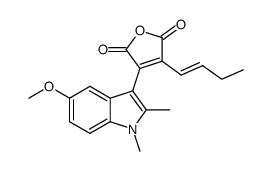 3-[(E)-but-1-enyl]-3-(5-methoxy-1,2-dimethyl-1H-indol-4-yl)furan-2,5-dione结构式