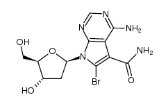 4-amino-6-bromo-7-(2-deoxy-β-D-erythro-pentofuranosyl)pyrrolo[2,3-d]pyrimidine-5-carboxamide结构式