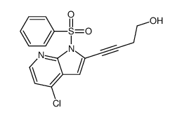 4-[4-Chloro-1-(phenylsulfonyl)-1H-pyrrolo[2,3-b]pyridin-2-yl]-3-butyn-1-ol结构式