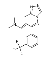 (E)-N-((E)-3-(dimethylamino)-1-(3-(trifluoromethyl)phenyl)allylidene)-3-methyl-4H-1,2,4-triazol-4-amine结构式