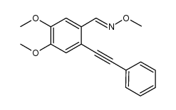 (E)-4,5-dimethoxy-2-(2-phenylethynyl)benzaldehyde O-methyl-oxime Structure