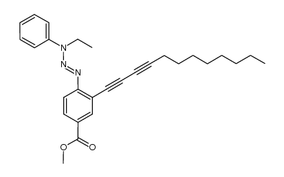 methyl 3-(dodeca-1,3-diynyl)-4-[(3-phenyl-3-ethyl)triazene-1-yl]benzoate结构式