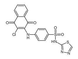 4-[(3-chloro-1,4-dioxonaphthalen-2-yl)amino]-N-(1,3,4-thiadiazol-2-yl)benzenesulfonamide Structure