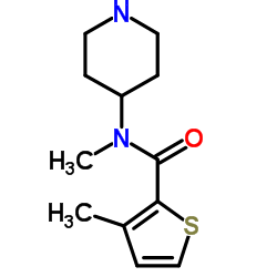 3-甲基噻吩-2-羧酸甲基-哌啶-4-基-酰胺盐酸盐结构式