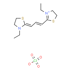 3-ethyl-2-[3-(3-ethylthiazolidin-2-ylidene)prop-1-enyl]-4,5-dihydrothiazolium perchlorate结构式