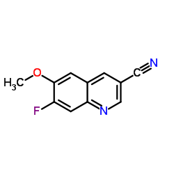 7-Fluoro-6-methoxy-3-quinolinecarbonitrile结构式