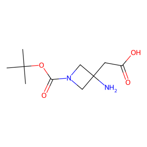 2-(3-Amino-1-(tert-butoxycarbonyl)azetidin-3-yl)acetic acid structure