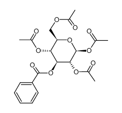 1,2,4,6-tetra-O-acetyl-3-O-benzoyl-β-D-glucopyranose Structure