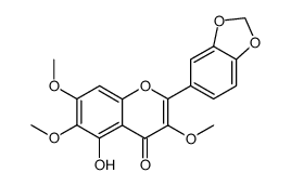 5-Hydroxy-3,6,7-trimethoxy-3',4'-methylenedioxyflavone结构式