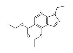 1H-Pyrazolo(3,4-b)pyridine-5-carboxylic acid, 1-ethyl-4-(ethylthio)-,ethyl ester Structure