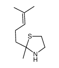 2-methyl-2-(4-methylpent-3-enyl)-1,3-thiazolidine结构式