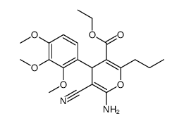 ethyl 6-amino-5-cyano-2-propyl-4-(2,3,4-trimethoxyphenyl)-4H-pyran-3-carboxylate结构式