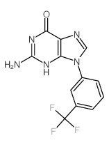 6H-Purin-6-one,2-amino-1,9-dihydro-9-[3-(trifluoromethyl)phenyl]-结构式