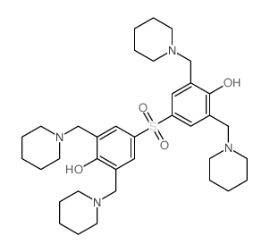 4-[4-hydroxy-3,5-bis(1-piperidylmethyl)phenyl]sulfonyl-2,6-bis(1-piperidylmethyl)phenol结构式