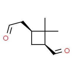 Cyclobutaneacetaldehyde, 3-formyl-2,2-dimethyl-, (1R,3R)-rel- (9CI) structure