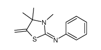 3,4,4-trimethyl-5-methylidene-N-phenyl-1,3-thiazolidin-2-imine结构式