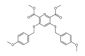 3,5-bis-(4-methoxy-benzylsulfanyl)-pyridine-2,6-dicarboxylic acid dimethyl ester Structure