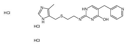 2-[2-[(5-methyl-1H-imidazol-4-yl)methylsulfanyl]ethylamino]-5-(pyridin-3-ylmethyl)-1H-pyrimidin-6-one,trihydrochloride Structure