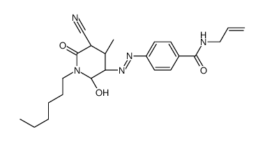 5-[4-(N-Allylcarbamoyl)phenylazo]-3-cyano-1-hexyl-6-hydroxy-4-methyl-2(1H)-pyridone structure