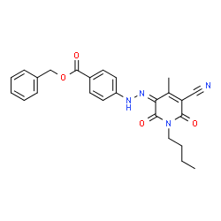 benzyl 4-[(1-butyl-5-cyano-1,6-dihydro-2-hydroxy-4-methyl-6-oxopyridin-3-yl)azo]benzoate Structure