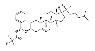 (3S,8S,9S,10R,13R,14S,17R)-10,13-dimethyl-17-((R)-6-methylheptan-2-yl)-2,3,4,7,8,9,10,11,12,13,14,15,16,17-tetradecahydro-1H-cyclopenta[a]phenanthren-3-ylN-(2,2,2-trifluoroacetyl)benzimidate Structure