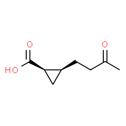 Cyclopropanecarboxylic acid, 2-(3-oxobutyl)-, (1R,2S)- (9CI) structure