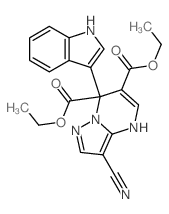 diethyl 7-cyano-2-(1H-indol-3-yl)-1,5,9-triazabicyclo[4.3.0]nona-3,5,7-triene-2,3-dicarboxylate结构式