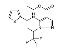 5-THIOPHEN-2-YL-7-TRIFLUOROMETHYL-4,5,6,7-TETRAHYDRO-PYRAZOLO[1,5-A]PYRIMIDINE-3-CARBOXYLIC ACID ETHYL ESTER结构式