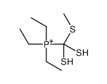 triethyl-[methylsulfanyl-bis(sulfanyl)methyl]phosphanium Structure