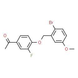 1-(4-[(2-BROMO-5-METHOXYBENZYL)OXY]-3-FLUOROPHENYL)-1-ETHANONE Structure