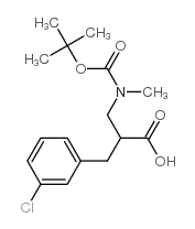 2-N-Boc-3-(3-氯苯基)-2-甲基氨基甲基丙酸结构式