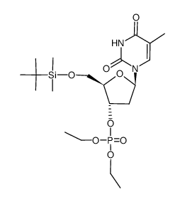 Diethyl 5'-O-(tert-butyldimethylsilyl)thymidine 3'-phosphate Structure