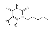 3-pentyl-2-thioxo-1,2,3,7-tetrahydro-6H-purin-6-one结构式