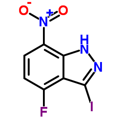 4-Fluoro-3-iodo-7-nitro-1H-indazole结构式