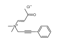 N,N-dimethyl-3-oxo-N-(3-phenylprop-2-yn-1-yl)but-1-en-1-aminium chloride结构式