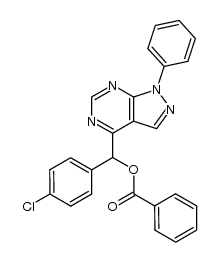 (4-chlorophenyl)(1-phenyl-1H-pyrazolo[3,4-d]pyrimidin-4-yl)methyl benzoate结构式