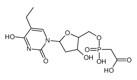 2-[[5-(5-ethyl-2,4-dioxopyrimidin-1-yl)-3-hydroxyoxolan-2-yl]methoxy-hydroxyphosphoryl]acetic acid结构式