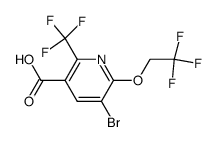 5-bromo-6-(2,2,2-trifluoroethoxy)-2-(trifluoromethyl)nicotinic acid结构式