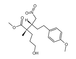 methyl (3R,4S)-7-hydroxy-1-(p-methoxyphenyl)-4-methyl-3-nitromethylheptane-4-carboxylate结构式