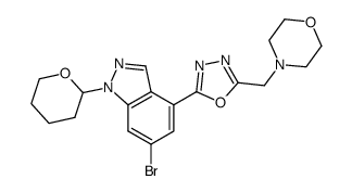 6-bromo-4-[5-(4-morpholinylmethyl)-1,3,4-oxadiazol-2-yl]-1-(tetrahydro-2H-pyran-2-yl)-1H-indazole Structure