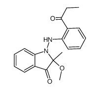 1-(2-propionylphenylamino)-2-methyl-2-methoxyindolin-3-one Structure