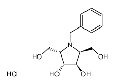 (2S,3R,4R,5S)-1-benzyl-2,5-bis(hydroxymethyl)pyrrolidine-3,4-diol hydrochloride Structure