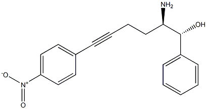 (1R,2R)-2-amino-6-(4-nitrophenyl)-1-phenylhex-5-yn-1-ol结构式