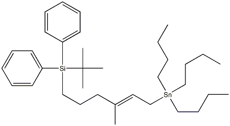 Stannane,tributyl{(2E)-6-{(1,1-dimethylethyl)diphenylsilyl}-3-methyl-2-hexen-1-yl}- Structure