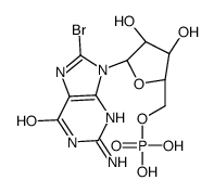 [(2R,3S,4R,5R)-5-(2-amino-8-bromo-6-oxo-3H-purin-9-yl)-3,4-dihydroxyoxolan-2-yl]methyl dihydrogen phosphate Structure